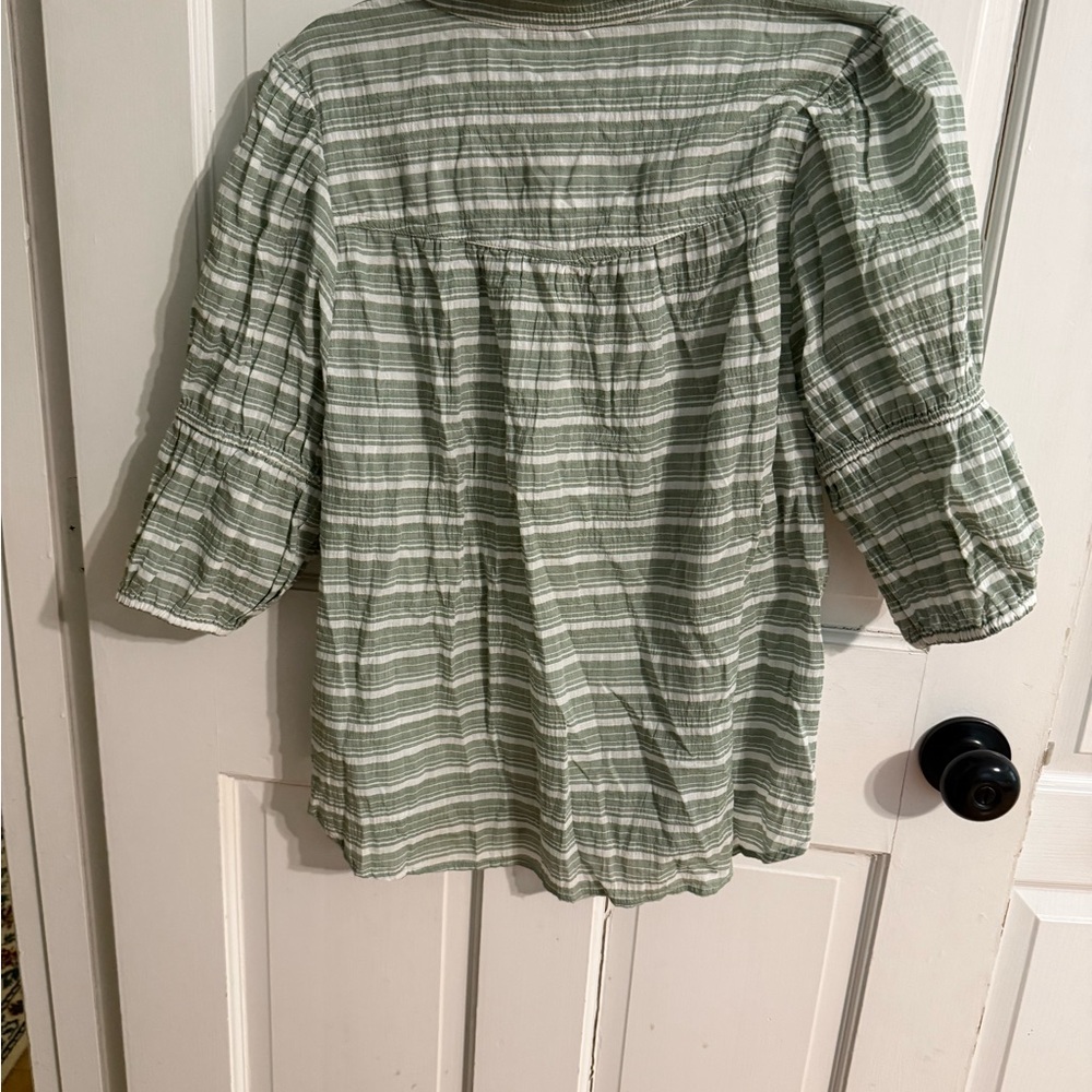 NWT Anthropologie Pilcro Green Plaid Button Front Shirt Effortless Top - Picture 4 of 13